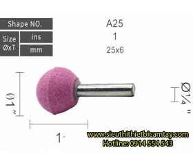 Đá mài hồng đầu bi A25 (25x6 mm)